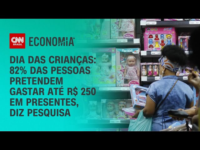 Dia das crianças: 82% das pessoas pretendem gastar até R$ 250 em presentes, diz pesquisa | LIVE CNN