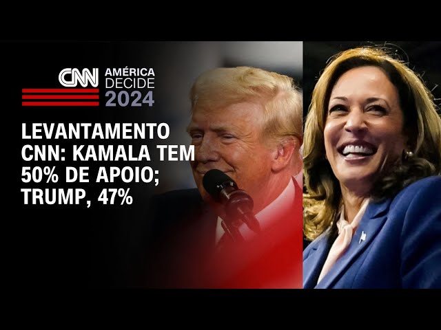 Levantamento CNN: Kamala tem 50% de apoio; Trump, 47%  | CNN NOVO DIA