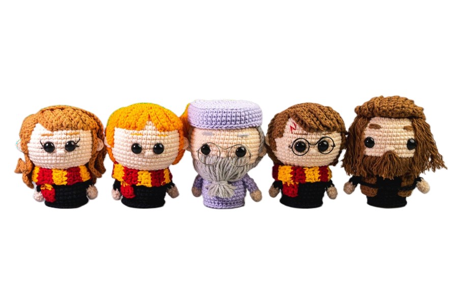 Amigurumis da saga Harry Potter, produzidos pela Linhas Corrente 