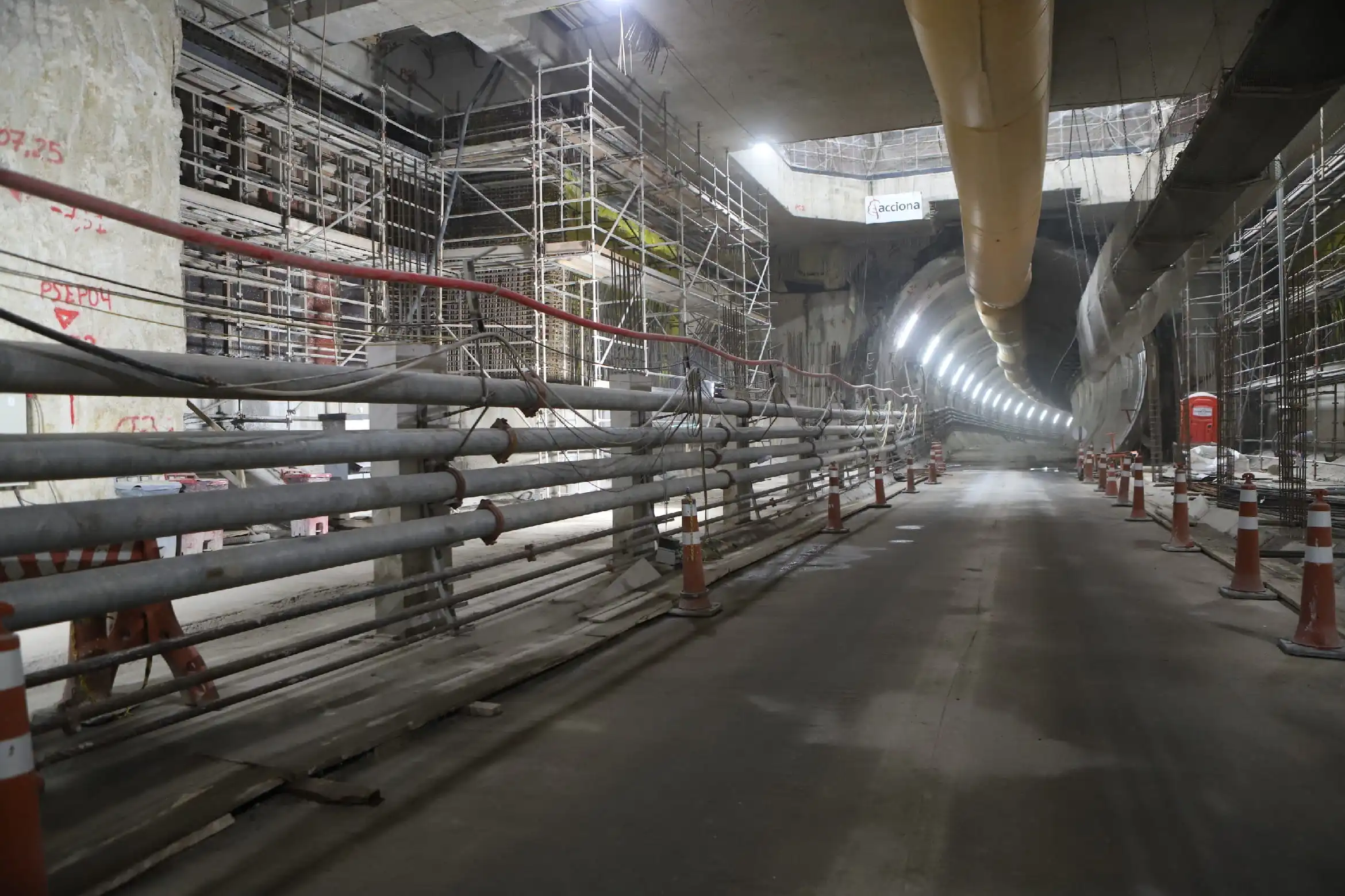 Obras da estação Sesc-Pompeia