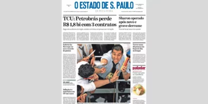 Fabio Denardi em capa do Estadão da edição de 5 de janeiro de 2006